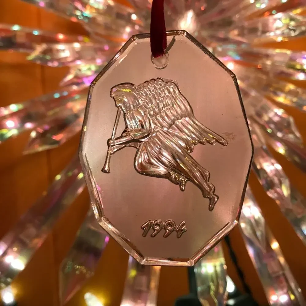 VTG Crystal Brands of Ireland Crystal Christmas Ornament - Angel Music, 1994